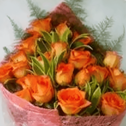 Bouquet of twenty-four orange roses