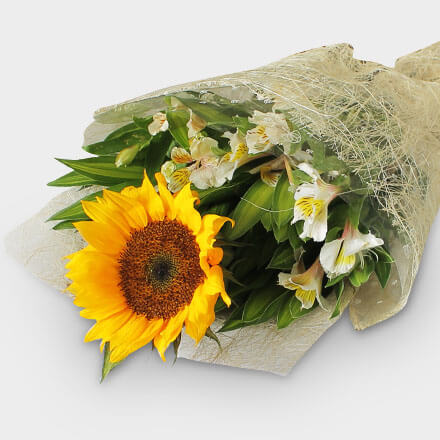 Bouquet of one sunflower