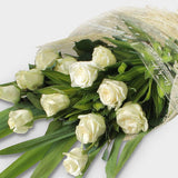 Bouquet of twelve white roses